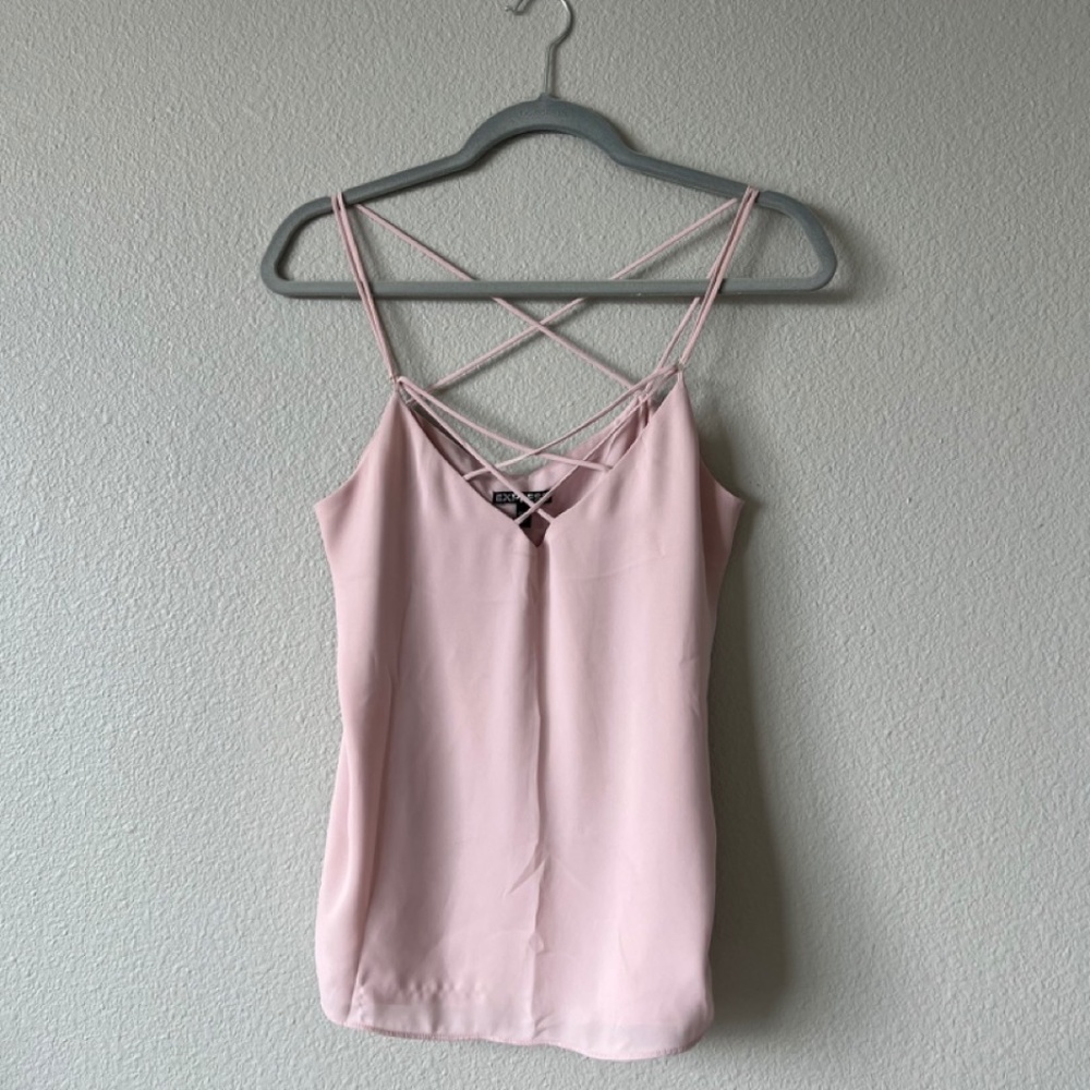 Express Going Out Strappy Tank - Pink (S)